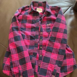 Hollister Women’s Button Up - Plaid - Pink